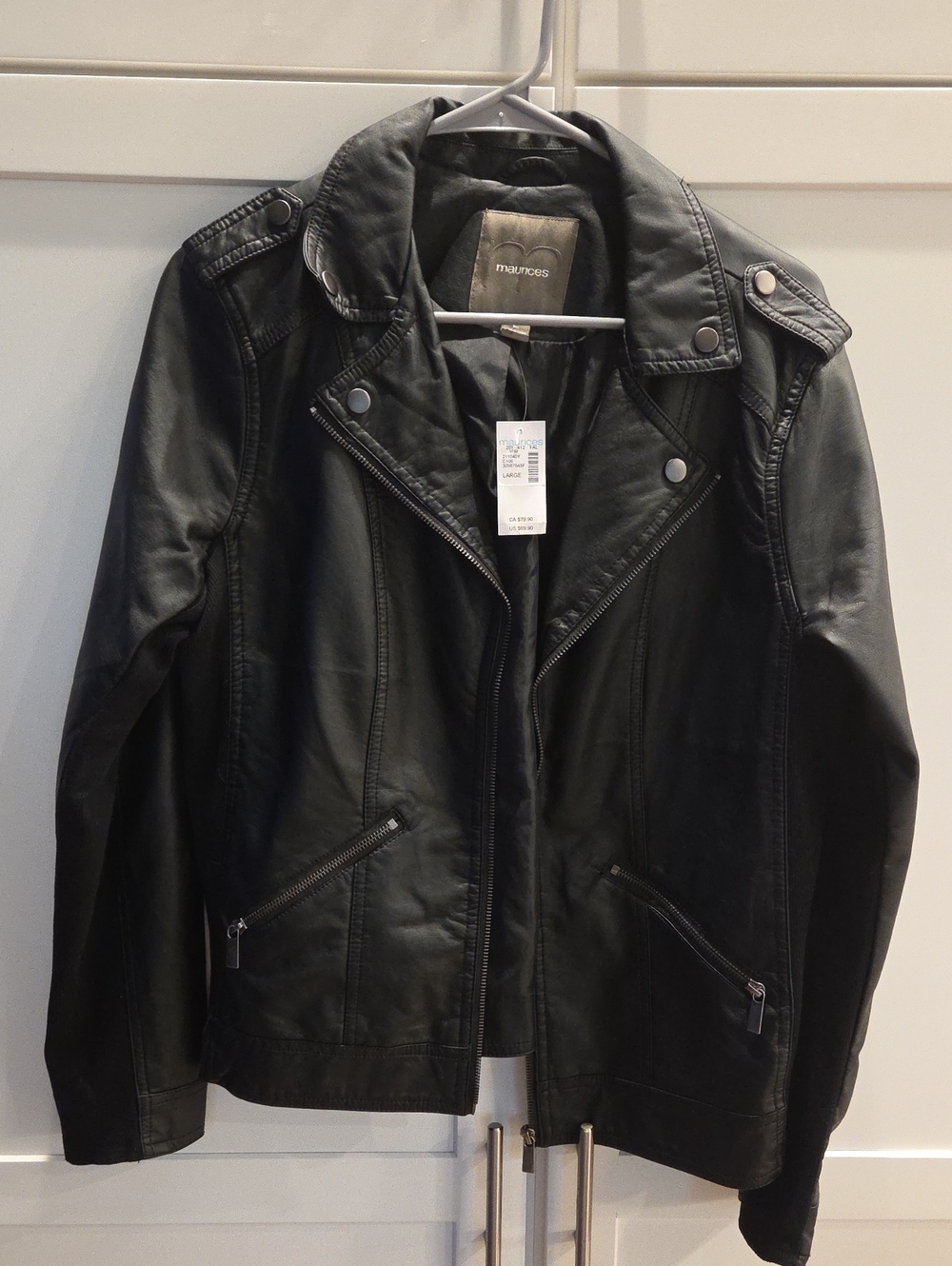 Maurices Black Faux Leather Moto Jacket